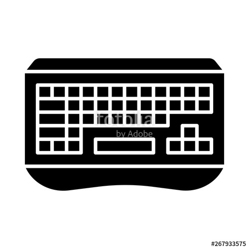 500x500 Gaming Keyboard Glyph Icon Stock Image And Royalty Free Vector