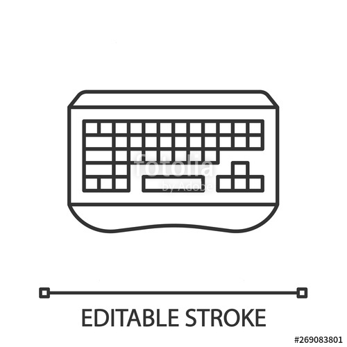500x500 Gaming Keyboard Linear Icon Stock Image And Royalty Free Vector