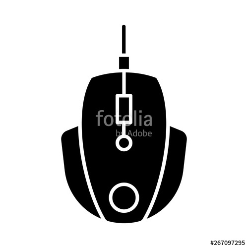 500x500 Gaming Mouse Glyph Icon Stock Image And Royalty Free Vector