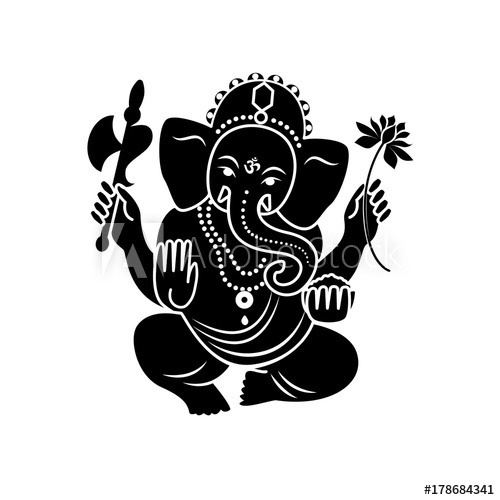 500x500 Hindu God Ganesha Vector Illustration