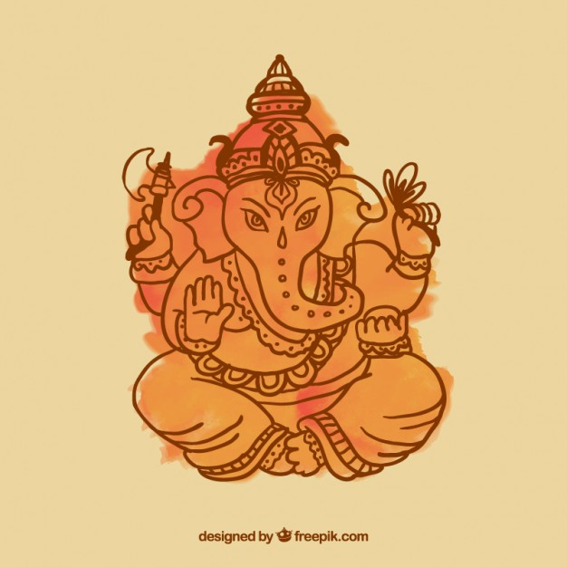 626x626 Watercolor Ganesha Vector Free Download
