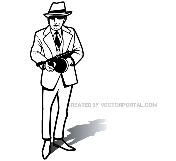 600x550 Gangster Vector Art