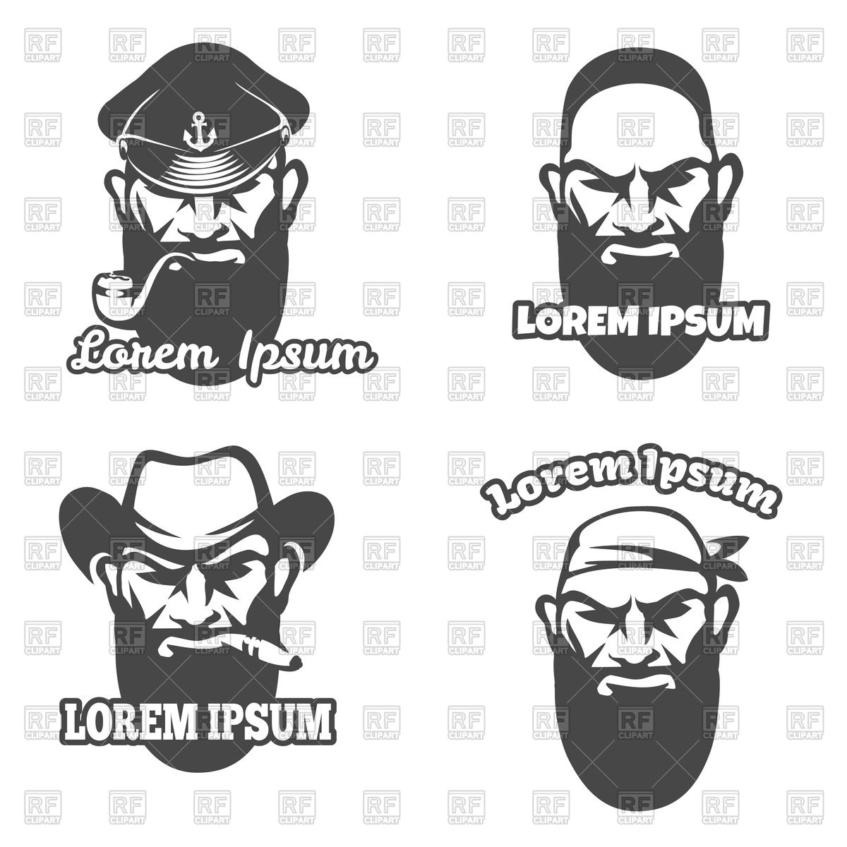 1200x1200 Set Of Men Face Logo