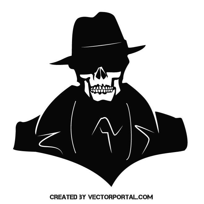 660x660 Skull Of A Gangster Vector Image Skull Vectors In Skull