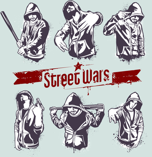 486x502 Vector Hoody Gangsters Design Set Free Vector In Encapsulated
