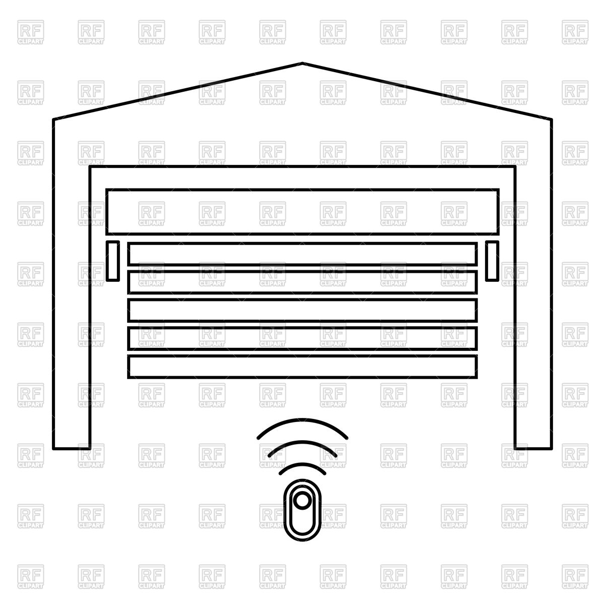 1200x1200 Garage Door Line Icon Vector Image Of Architecture, Buildings
