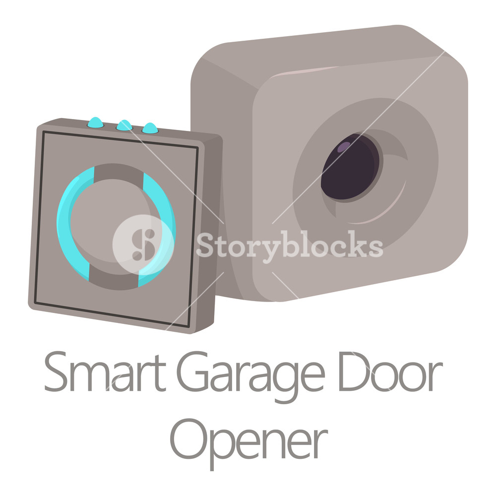 1000x1000 Smart Garage Door Opener Icon Cartoon Illustration Of Smart