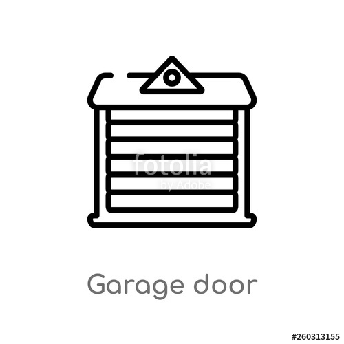 500x500 Outline Garage Door Vector Icon Isolated Black Simple Line