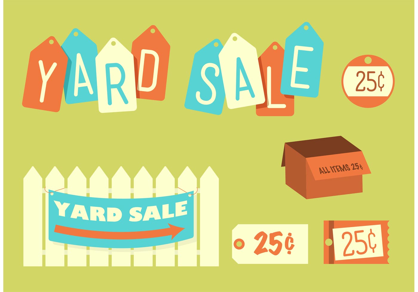 1400x980 Yard Sale Sign Free Vector Art