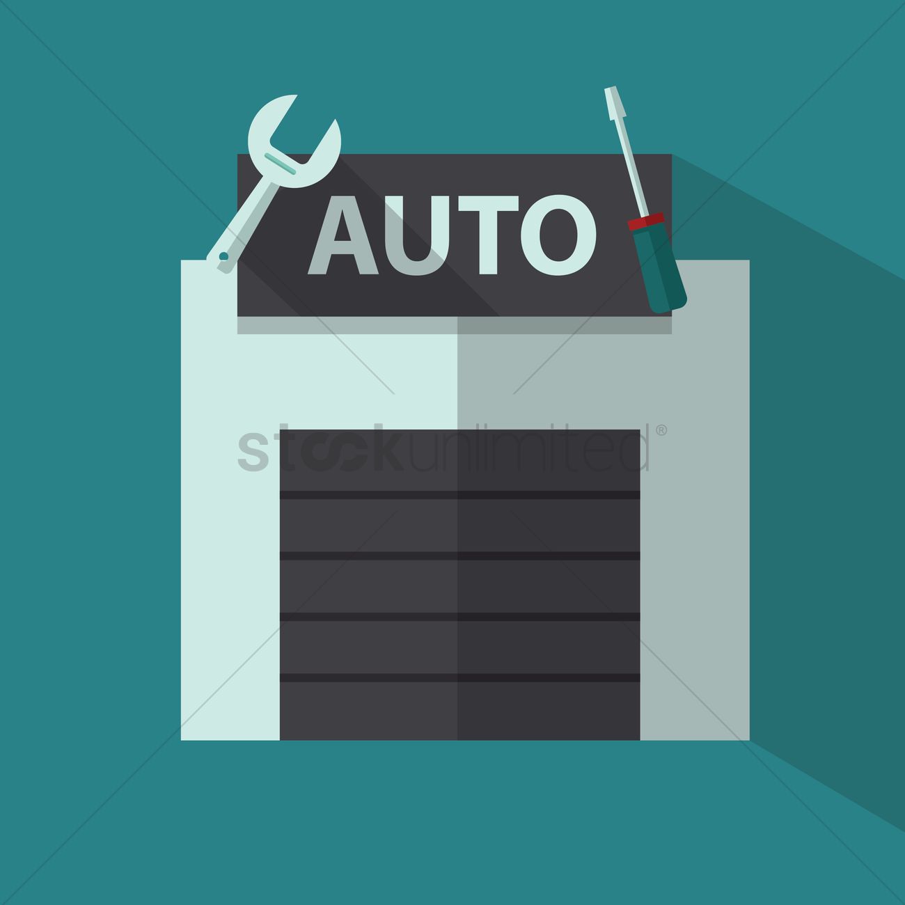 Auto Repair Garage Vector Image 1300x1300 Auto Repair Garage Vector Image