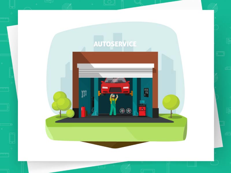 Car Repair Shop Garage Vector 800x600 Car Repair Shop Garage Vector