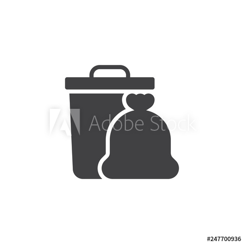 Garbage Trash Bin And Bag Vector Icon Filled Flat Sign For Mobile 500x500 Garbage Trash Bin And Bag Vector Icon Filled Flat Sign For Mobile