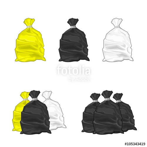 Vector Illustration Icon Of Plastic Garbage Bags Generic Tied 500x500 Vector Illustration Icon Of Plastic Garbage Bags Generic Tied