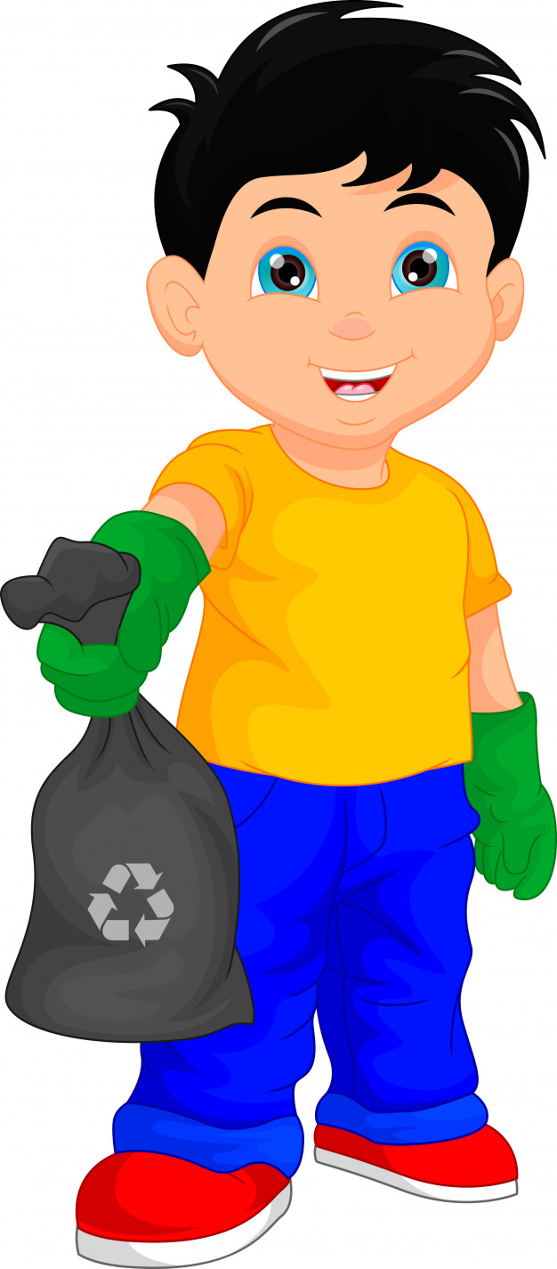 Cute Boy Holding Garbage Bag Vector Premium Download 626x1425 Cute Boy Holding Garbage Bag Vector Premium Download