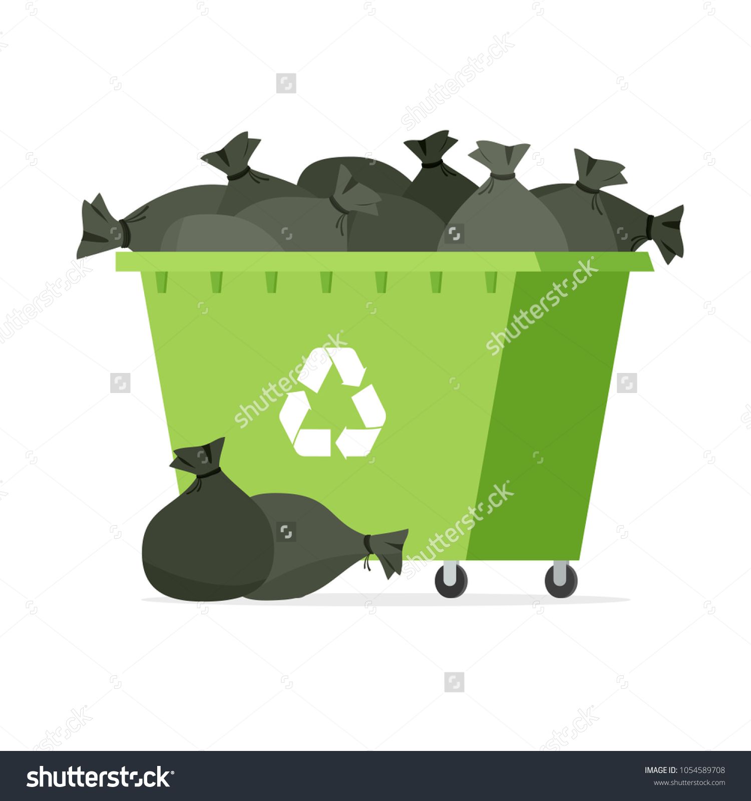 Overflowing Garbage Bin Vector Image Isolated On White Background 1500x1600 Overflowing Garbage Bin Vector Image Isolated On White Background