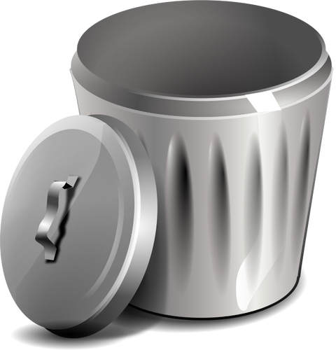 Open Metallic Trash Can Vector Illustration 480x500 Open Metallic Trash Can Vector Illustration