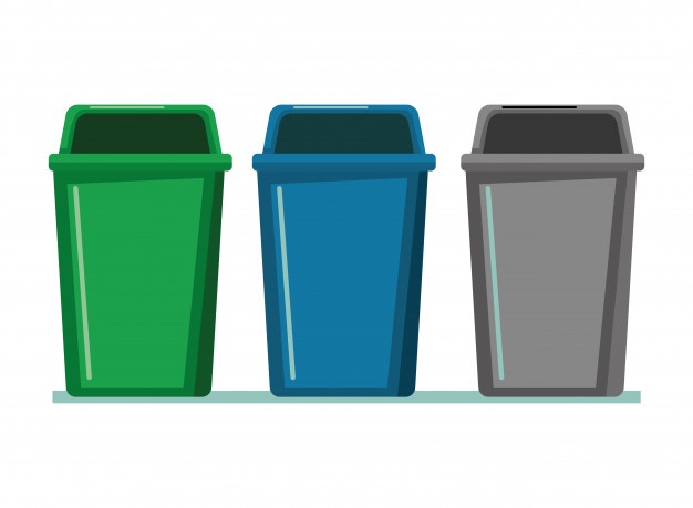 Three Garbage Can Icon Cartoon Vector Premium Download 626x459 Three Garbage Can Icon Cartoon Vector Premium Download