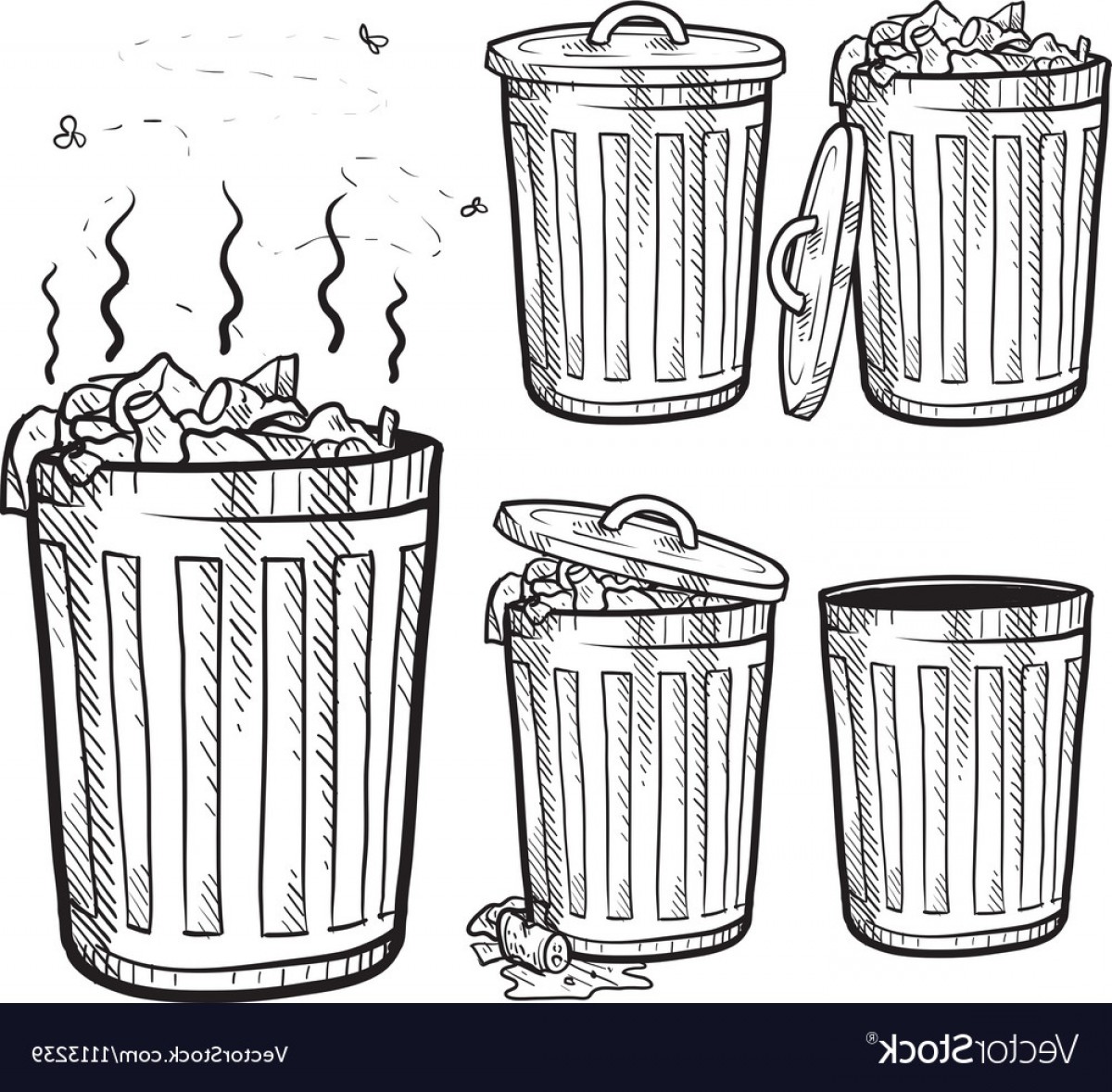 Doodle Trash Can Cans Garbage Rubbish Vector Soidergi 1200x1178 Doodle Trash Can Cans Garbage Rubbish Vector Soidergi