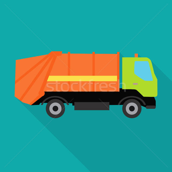 600x600 Garbage Truck Vector Illustration In Flat Design Vector