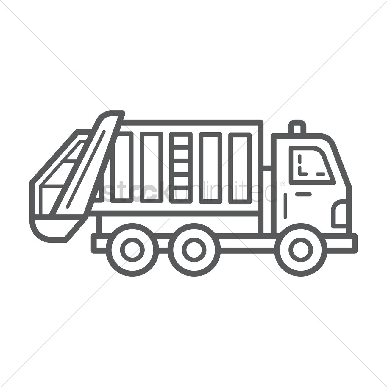 1300x1300 Garbage Truck Vector Image