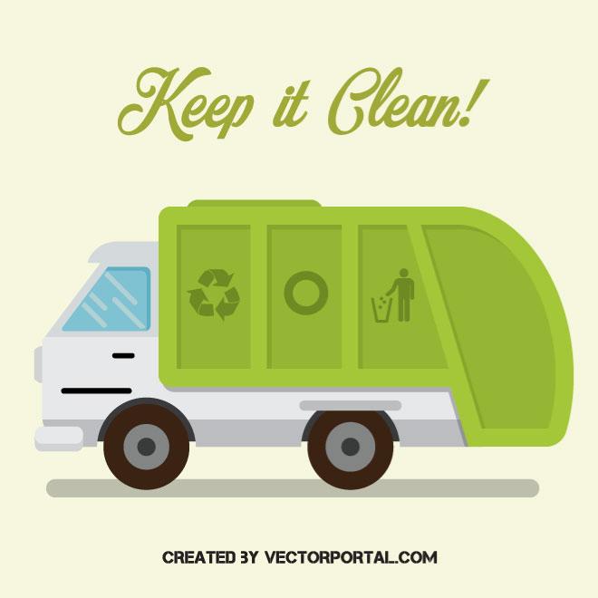 660x660 Garbage Truck Vector Image
