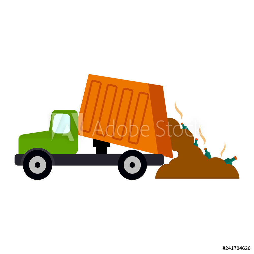 1000x1000 Photo Art Print Garbage Truck Vector Illustration