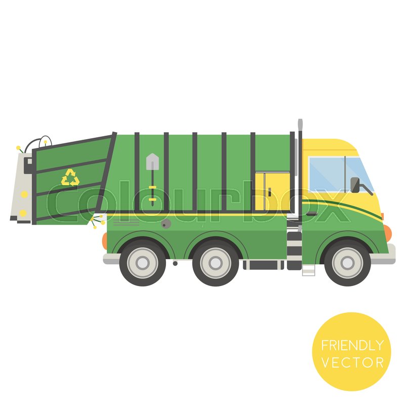 800x800 Cartoon Transport Garbage Truck Stock Vector Colourbox