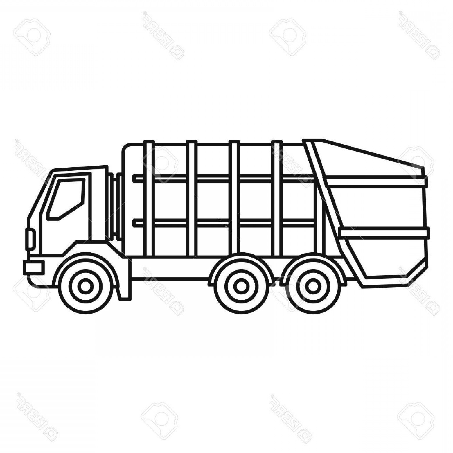 1560x1560 Photostock Vector Garbage Truck Icon Outline Illustration