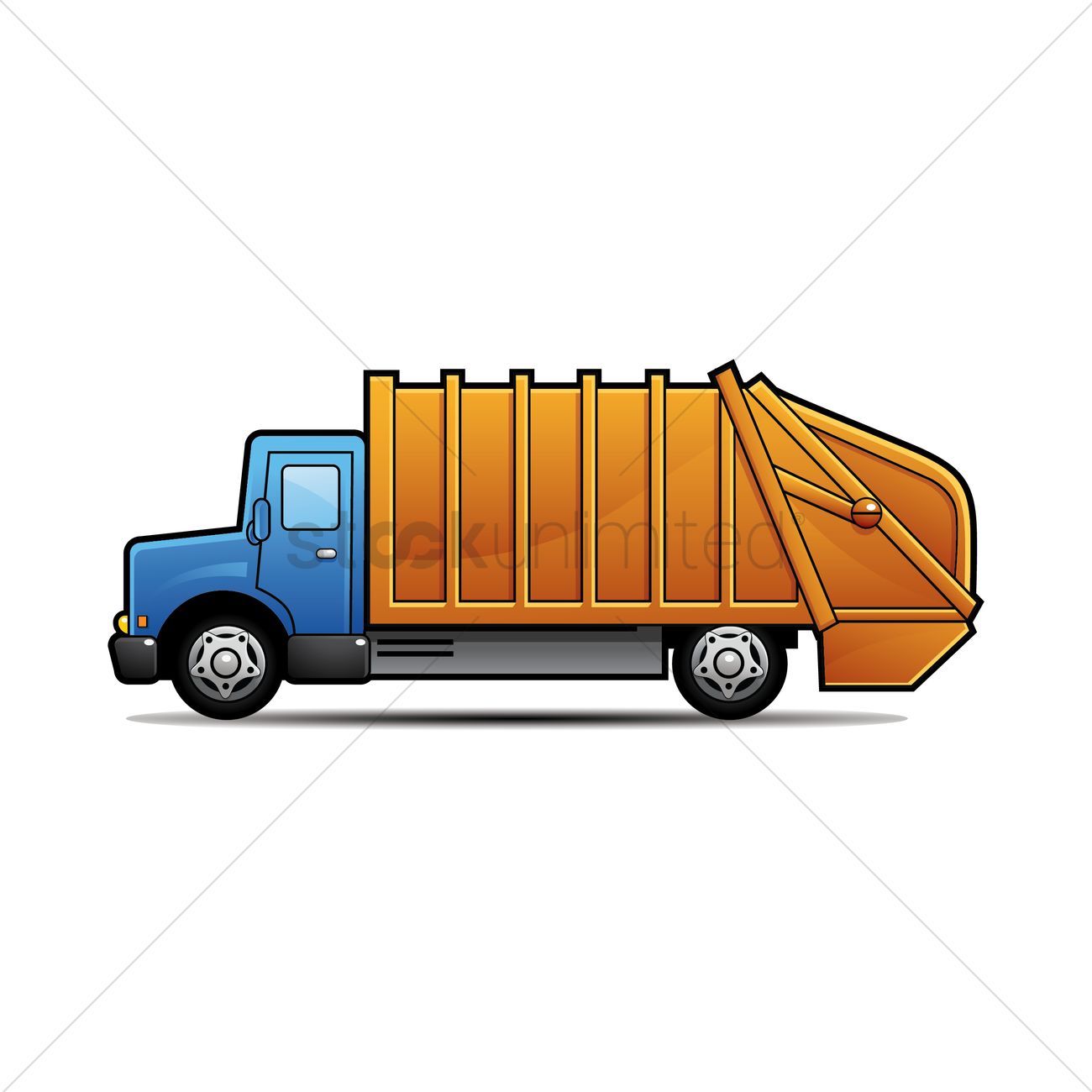 1300x1300 Free Garbage Truck Vector Image