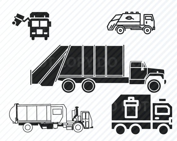 570x456 Garbage Truck Bundle For Cricut Vector Images Etsy