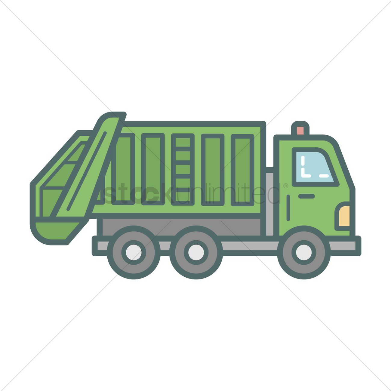1300x1300 Garbage Truck Vector Image