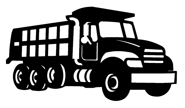 750x441 Dump Truck Vector Black And White Images
