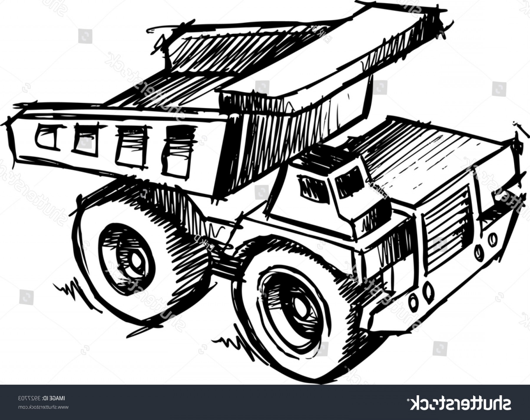 1800x1426 Sketch Dump Truck Vector Illustration Catchsplace