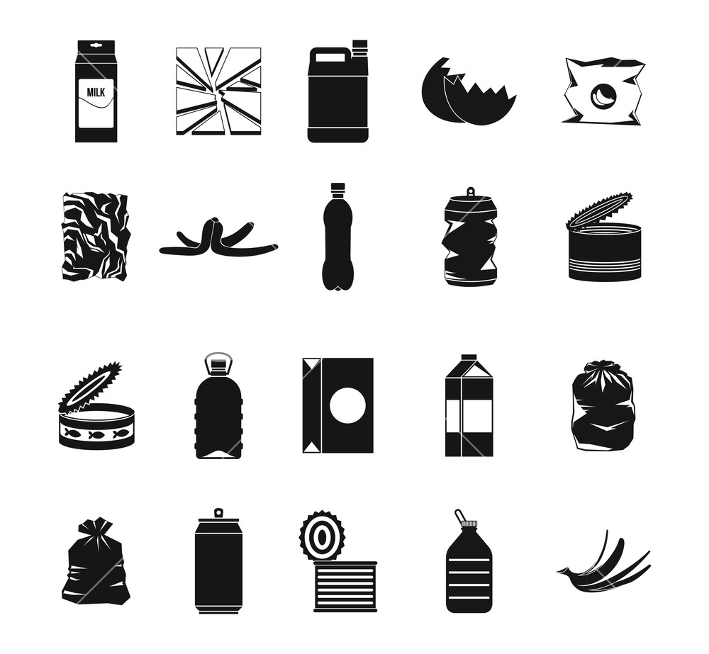 1000x923 Garbage Icon Set Simple Set Of Garbage Vector Icons For Web