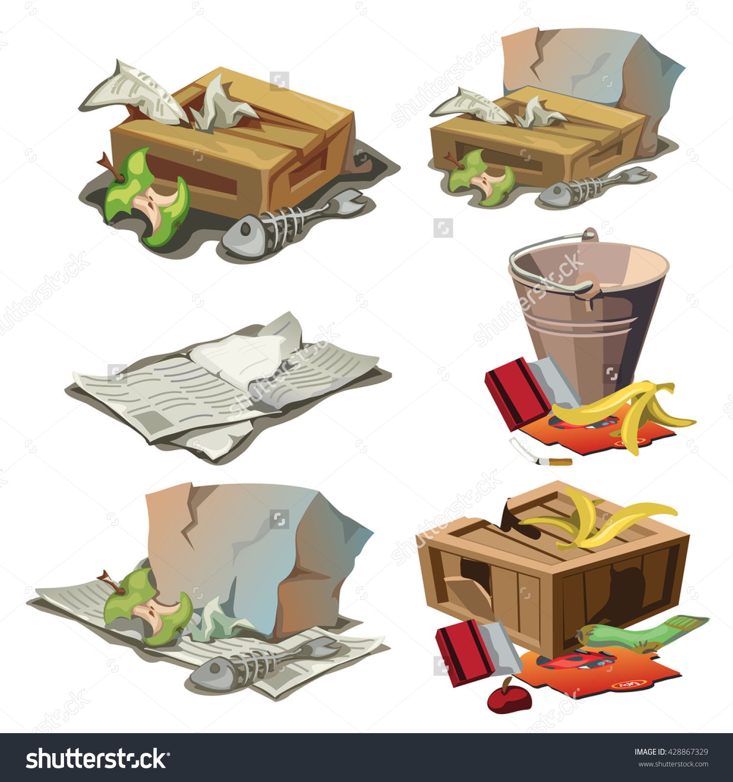 1500x1600 Garbage Vector Illustration