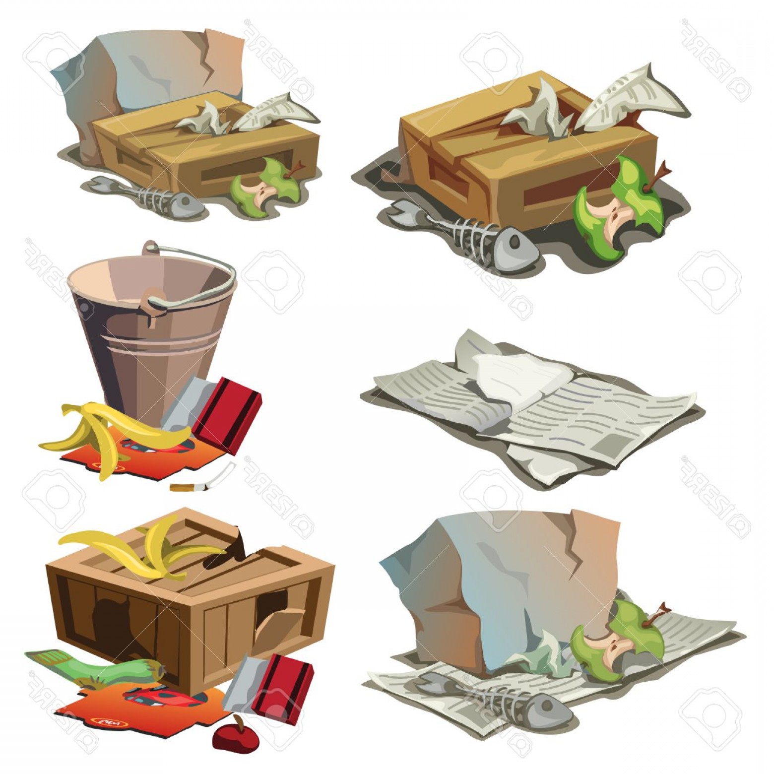 1560x1560 Photostock Vector Grocery Paper And Other Trash Vector