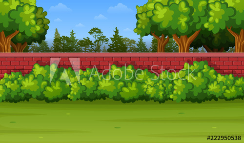 Garden Background With Brick Wall And Green Grass 500x293 Garden Background With Brick Wall And Green Grass