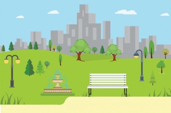 Vector Garden Park Background Free Vector Download 555x368 Vector Garden Park Background Free Vector Download
