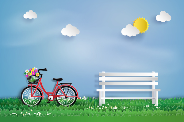 Byicyclein Garden Vector Free Download 600x400 Byicyclein Garden Vector Free Download
