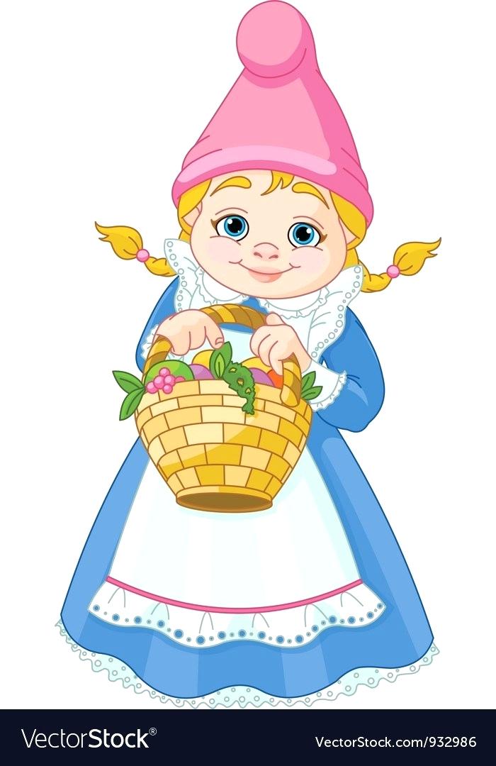 700x1080 Garden Gnome Girl With Basket Vector Image Costume Baby Ezcurdia