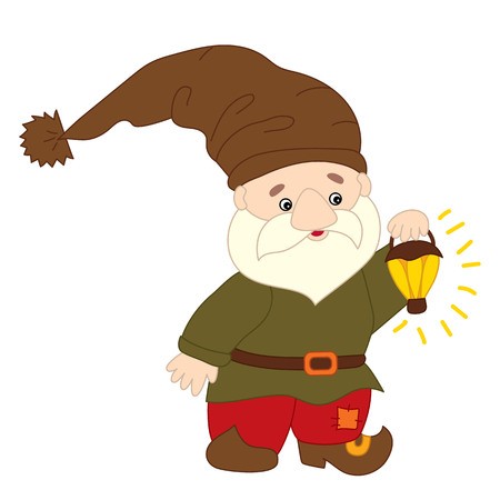 450x450 Vector Cute Cartoon Gnome With Lantern Vector Garden Gnome