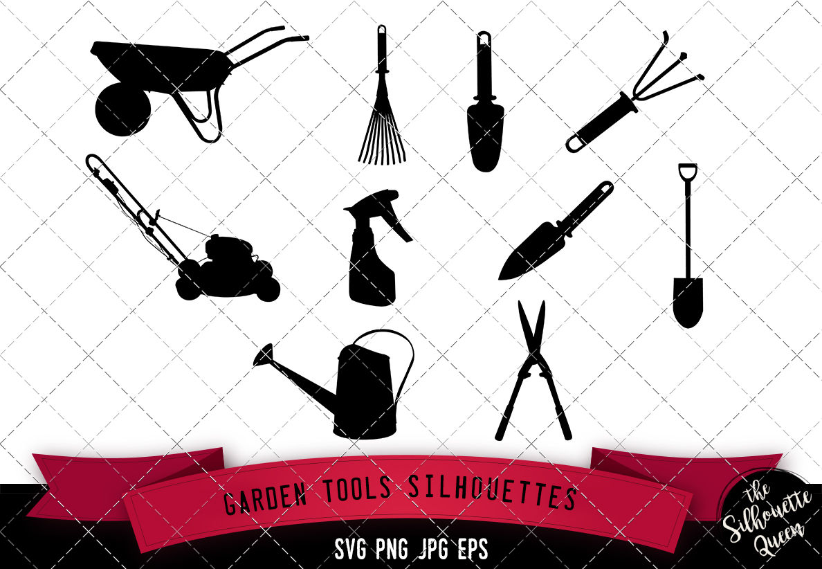 1188x822 Garden Tools Silhouette Vector