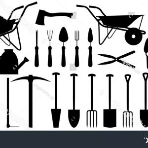300x300 Garden Working Tools Silhouette Vector Illustration Hoodamathrun
