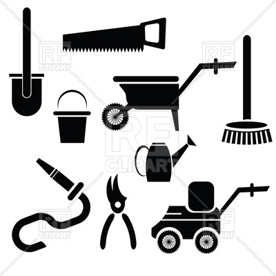 400x400 Gardening Equipment Silhouettes Vector Image Of Silhouettes