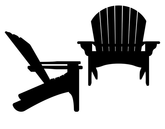 629x490 Beach Or Garden Armchair Black Contour Silhouette Vector