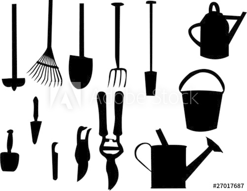 500x387 Garden Tools Silhouette