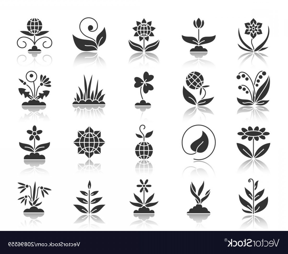 1200x1056 Garden Black Silhouette Icons Set Vector Handandbeak
