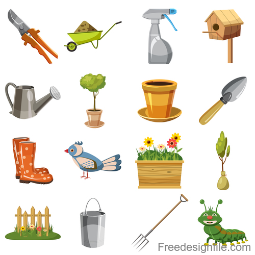 500x500 Garden Tools Vector Design Free Download