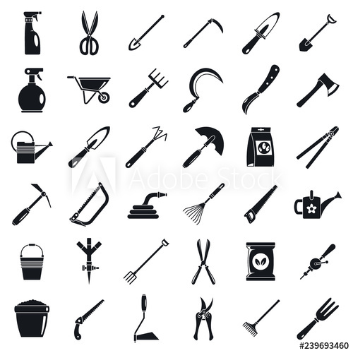 500x500 Home Gardening Tools Icon Set Simple Set Of Home Gardening Tools