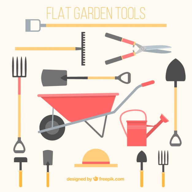 626x626 Flat Gardening Tools Vector Free Download
